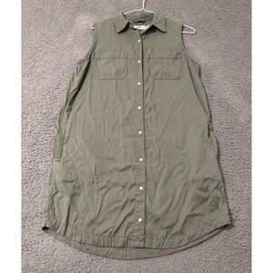 Vineyard Vines Seersucker Sleeveless Full Button Up‎ Shirt  Dress 8 Pockets